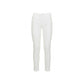 White High-Waisted Slim Denim Trousers