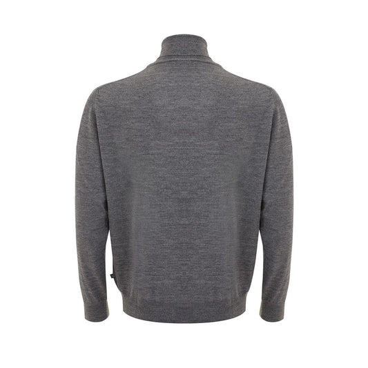 Elegant Gray Wool Sweater for Men