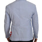 Blue Striped Single Breasted Formal Coat Blazer