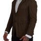 Green Single Breasted Men Coat Blazer Jacket