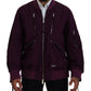 Purple Polyester Full Zipper Bomber Jacket