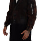 Brown Full Button Men Long Coat Cotton Jacket