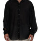 Black Cotton Collared Long Sleeves Formal Shirt