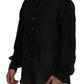 Black Cotton Collared Long Sleeves Formal Shirt