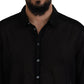 Black Cotton Collared Long Sleeves Formal Shirt