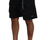 Black Cotton Cargo Boxer Above Knee Shorts