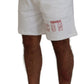 White Printed Pull On Men Casual Bermuda Shorts