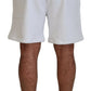 White Printed Pull On Men Casual Bermuda Shorts