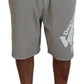 Gray Printed Pull On Men Casual Bermuda Shorts