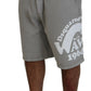 Gray Printed Pull On Men Casual Bermuda Shorts