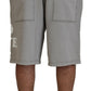 Gray Printed Pull On Men Casual Bermuda Shorts