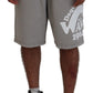 Gray Printed Pull On Men Casual Bermuda Shorts