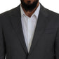 Gray Wool Single Breasted 2 Piece CIPRO Suit