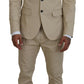 Beige Cotton Single Breasted 2 Piece CIPRO Suit