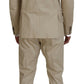 Beige Cotton Single Breasted 2 Piece CIPRO Suit