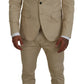 Beige Cotton Single Breasted 2 Piece CIPRO Suit