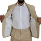 Beige Cotton Single Breasted 2 Piece CIPRO Suit