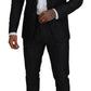 Black Cotton Single Breasted 2 Piece MIAMI Suit