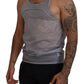 Light Gray Cotton Sleeveless Tank Men Top T-shirt