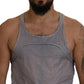 Light Gray Cotton Sleeveless Tank Men Top T-shirt