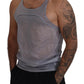 Light Gray Cotton Sleeveless Tank Men Top T-shirt