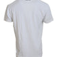 White Cotton Linen Short Sleeves V-neck T-shirt