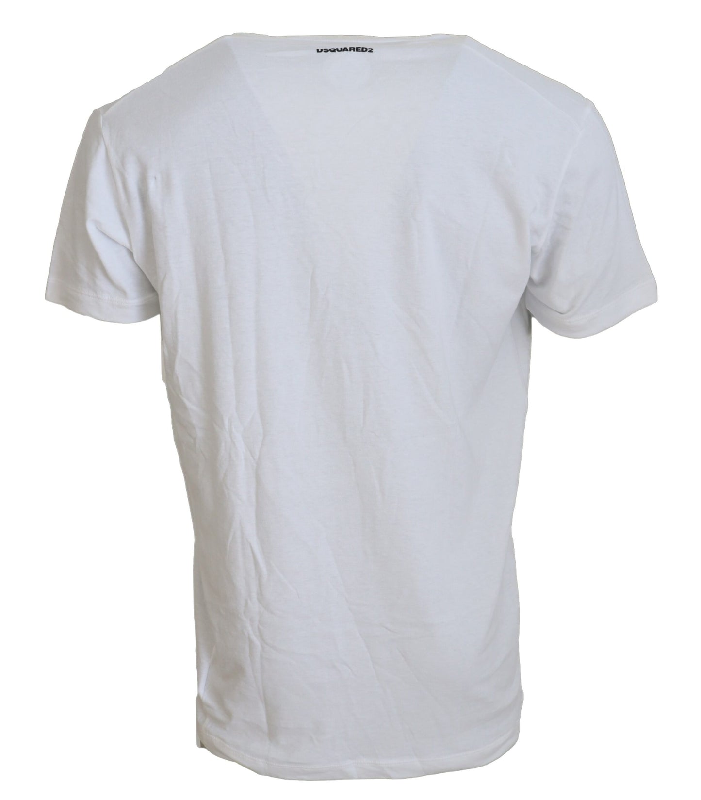 White Cotton Linen Short Sleeves V-neck T-shirt