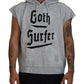 Light Gray Cotton Short Sleeves Hooded T-shirt