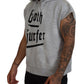 Light Gray Cotton Short Sleeves Hooded T-shirt