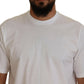 White Cotton Short Sleeves Crewneck T-shirt