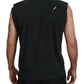 Black Cotton Sleeveless Crewneck Tank T-shirt