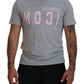 Gray Logo Cotton Short Sleeves Crewneck T-shirt