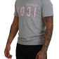 Gray Logo Cotton Short Sleeves Crewneck T-shirt