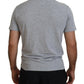 Gray Logo Cotton Short Sleeves Crewneck T-shirt