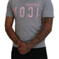 Gray Logo Cotton Short Sleeves Crewneck T-shirt