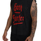 Black Cotton Sleeveless Crewneck Tank T-shirt