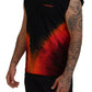 Black Orange Cotton Sleeveless Tank T-shirt