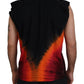 Black Orange Cotton Sleeveless Tank T-shirt