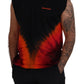 Black Orange Cotton Sleeveless Tank T-shirt