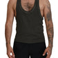 Gray Cotton Linen Sleeveless Tank T-shirt