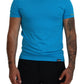 Blue Modal Short Sleeves Crewneck T-shirt