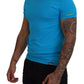 Blue Modal Short Sleeves Crewneck T-shirt