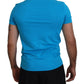 Blue Modal Short Sleeves Crewneck T-shirt