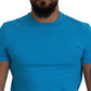 Blue Modal Short Sleeves Crewneck T-shirt