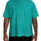 Light Green Cotton Linen Short Sleeves T-shirt