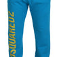 Light Blue Cotton Logo Print Casual Pants