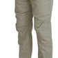 Beige Cotton Straight Fit Men Casual Pants