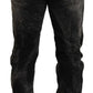 Black Washed Cotton Straight Fit Casual Denim Jeans