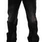 Black Washed Cotton Straight Fit Casual Denim Jeans