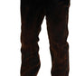 Brown Washed Cotton Straight Fit Casual Denim Jeans